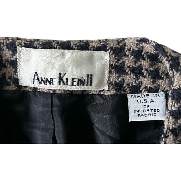 Vintage Ann Klain USA 8 Houndstooth V Collar Wool Silk Cashmere Blazer Jacket‎ - Picture 6 of 8